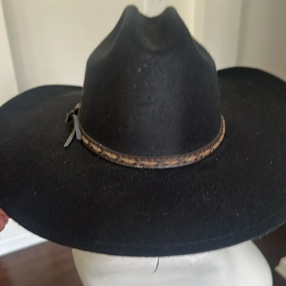 Lone Star Black Unisex Western Cowboy Hat M